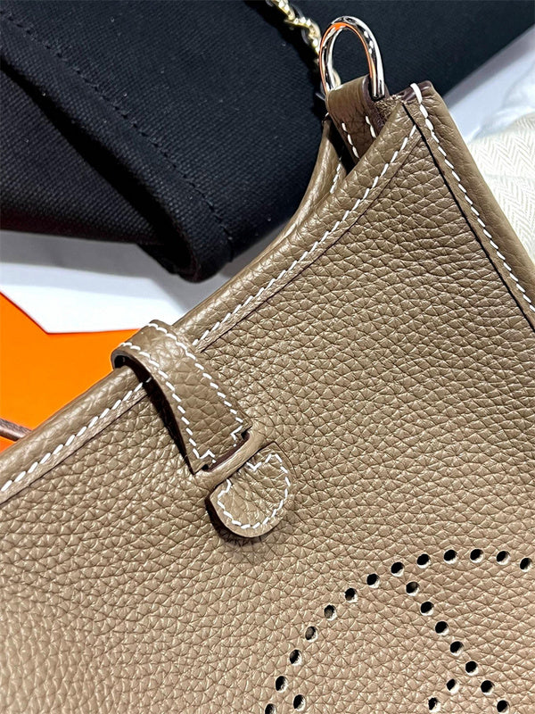 Side view of elegant structured handbag