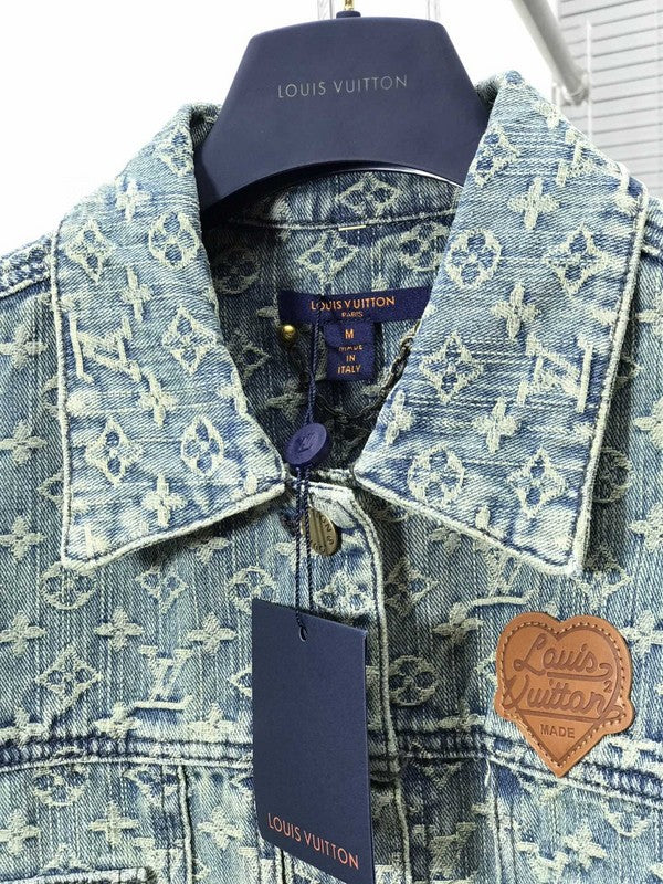 Flat lay presentation of Louis Vuitton luxury clothing with contemporary cut