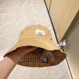 Close-up detail view of Burberry unisex cap
