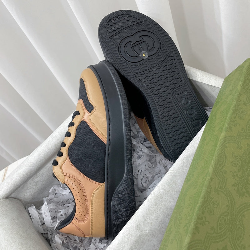 Gucci neutral cream luxury sneakers view 5 signature lace-up style