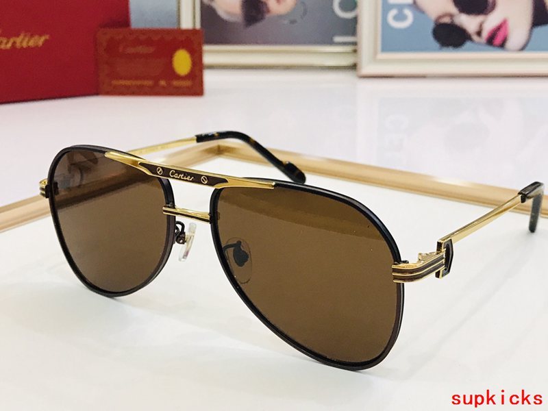 Close-up detail view of Cartier unisex sunglasses