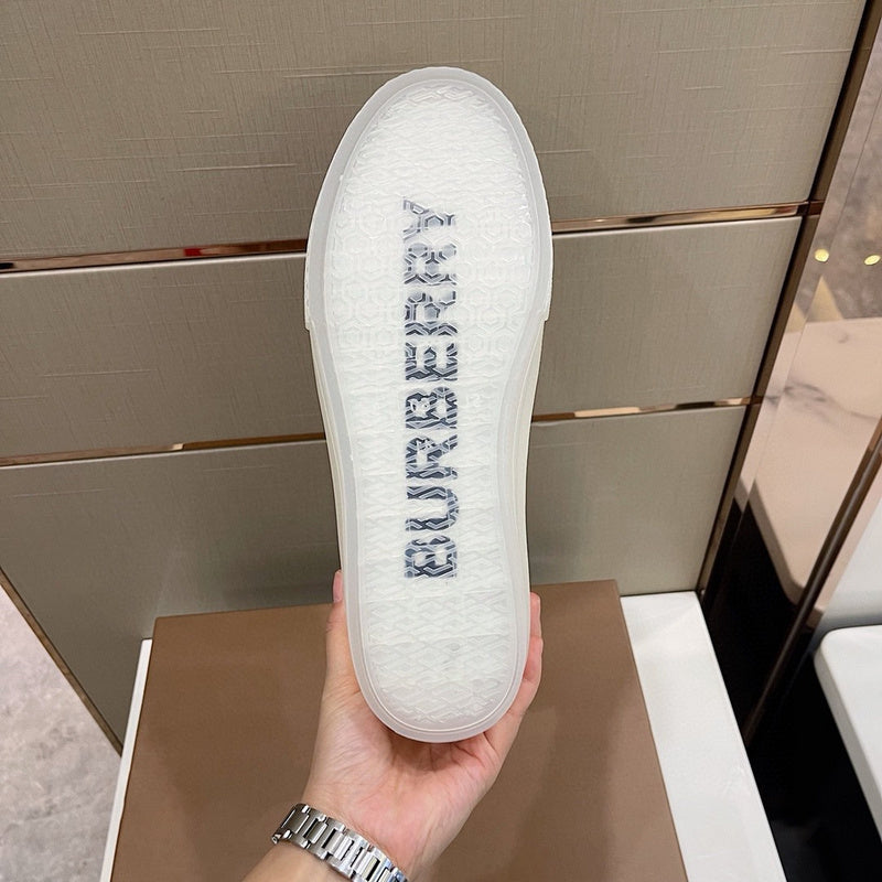 Burberry Beige Slip-On Sneakers - Angled View
