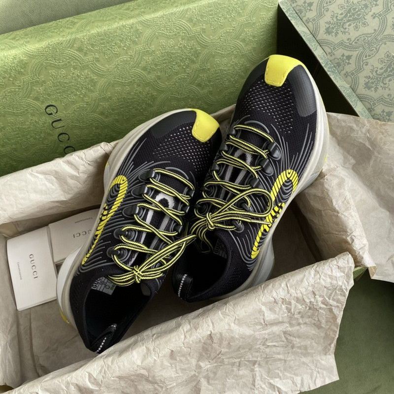 Gucci soft grey luxury sneakers view 5 bold athletic profile