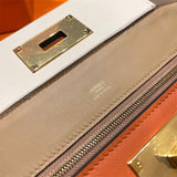 Side view of curated structured handbag