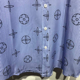 Full styled look of Louis Vuitton cotton t-shirt with signature branding