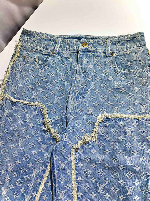 Side profile of Louis Vuitton luxury clothing with relaxed-fit cut