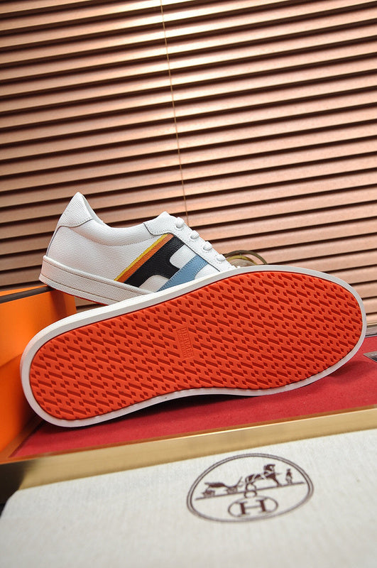 Hermès Red Platform Heels - Angled View