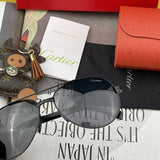 Close-up detail view of Cartier unisex sunglasses