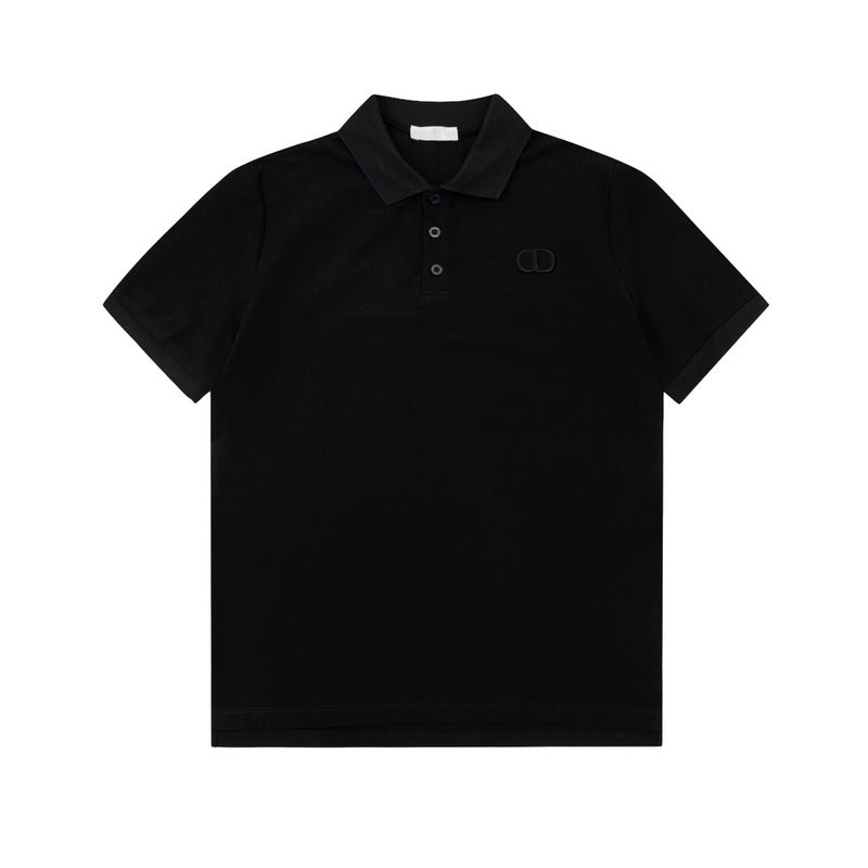Side profile of Polo cotton polo shirt with logo-detail design