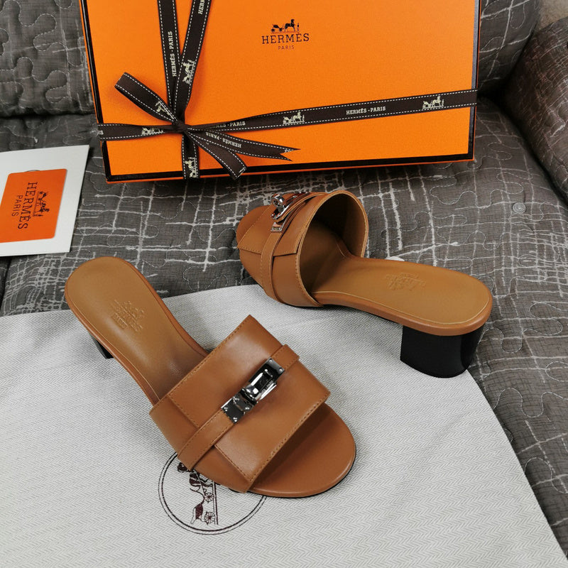 Hermès Camel Crisscross Strap Sandals - Lifestyle Styling Shot