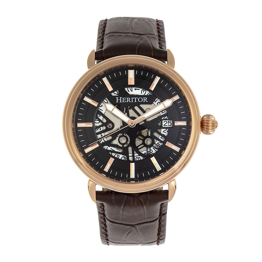 Close-up detail view of Heritor Automatic Mattias unisex watch