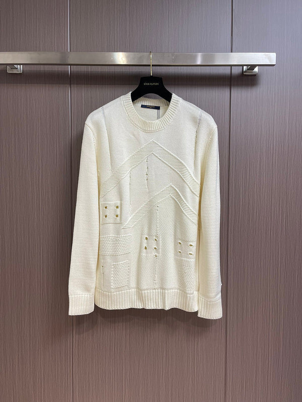 Back view of Louis Vuitton luxury clothing with monogram-inspired silhouette