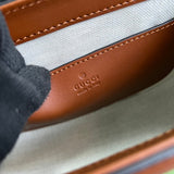 Side view of considered structured handbag