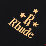 Back view of Rhude luxury clothing with runway-inspired design