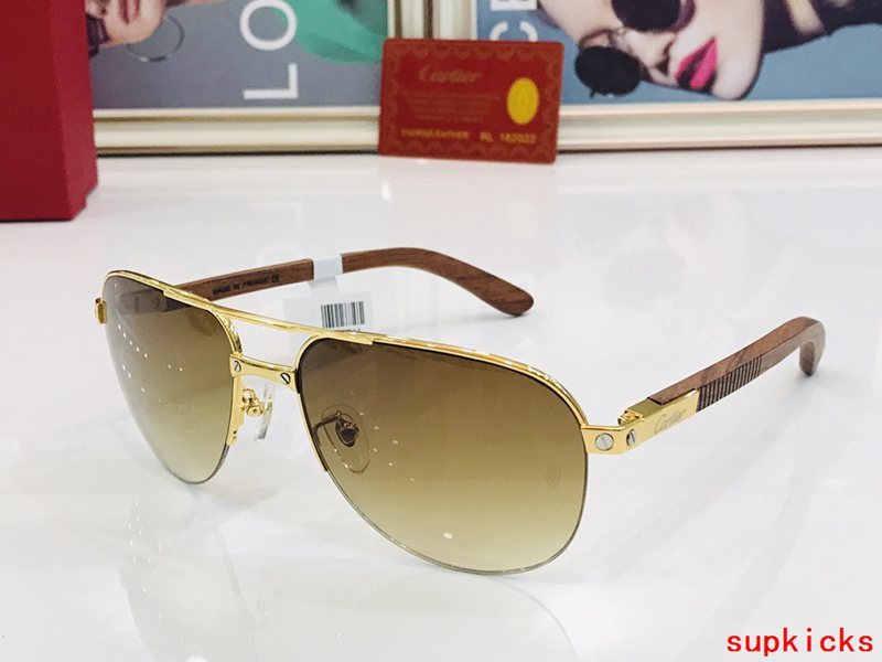 Close-up detail view of Cartier unisex sunglasses