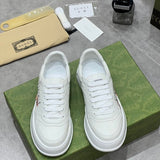 Gucci neutral cream luxury sneakers view 8 signature lace-up style