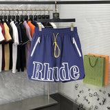 Back view of Rhude luxury clothing with logo-detail design