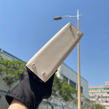 Side view of smart structured handbag