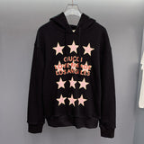 Front view of Gucci luxury clothing with logo-detail design