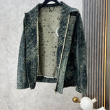 Close-up detail shot of Louis Vuitton luxury clothing with runway-inspired design