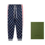 Front view of Gucci luxury clothing with monogram-inspired silhouette