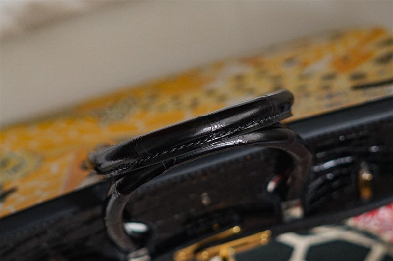  top-handle bag close-up of hardware and finish