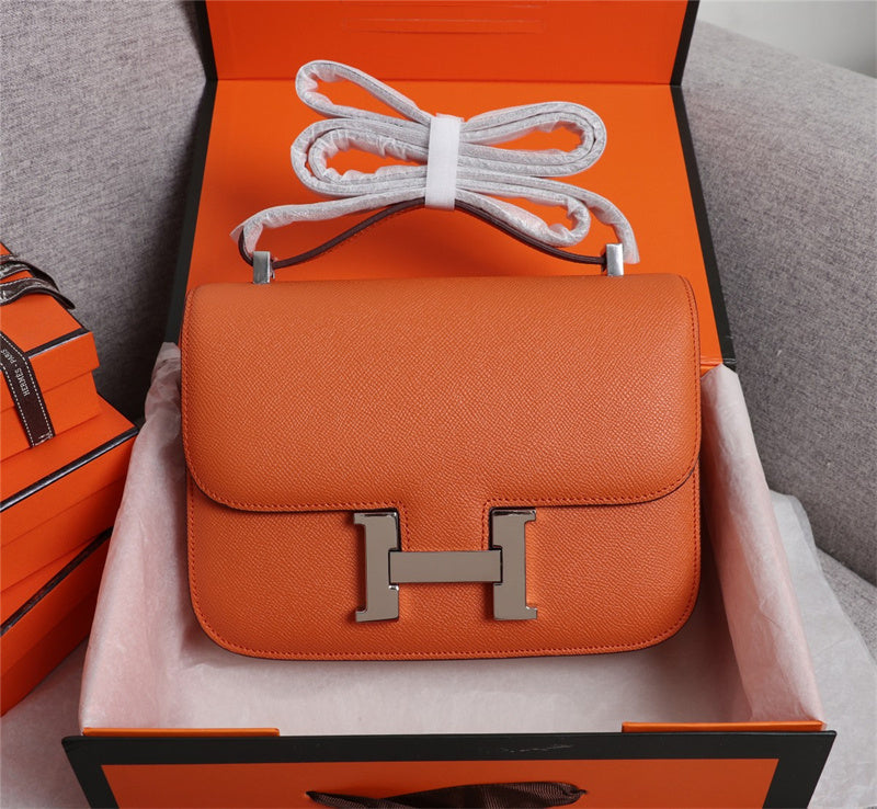 Side view of polished structured handbag