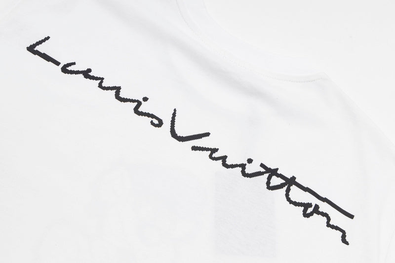 Side profile of Louis Vuitton cotton t-shirt with monogram-inspired silhouette