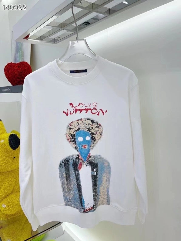 Close-up detail shot of Louis Vuitton luxury clothing with runway-inspired design