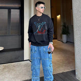 Full styled look of Louis Vuitton luxury clothing with streetwear-inspired cut