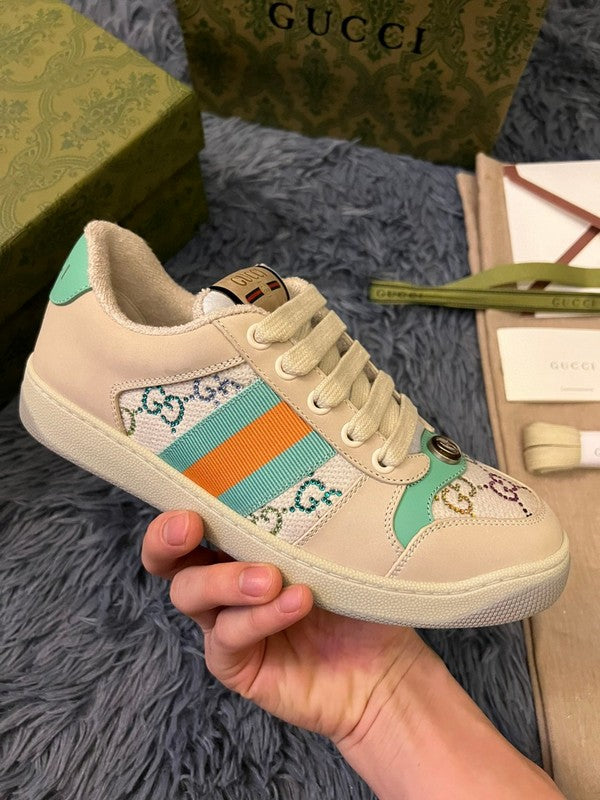 Gucci sneakers detailed view showing premium designer craftsmanship