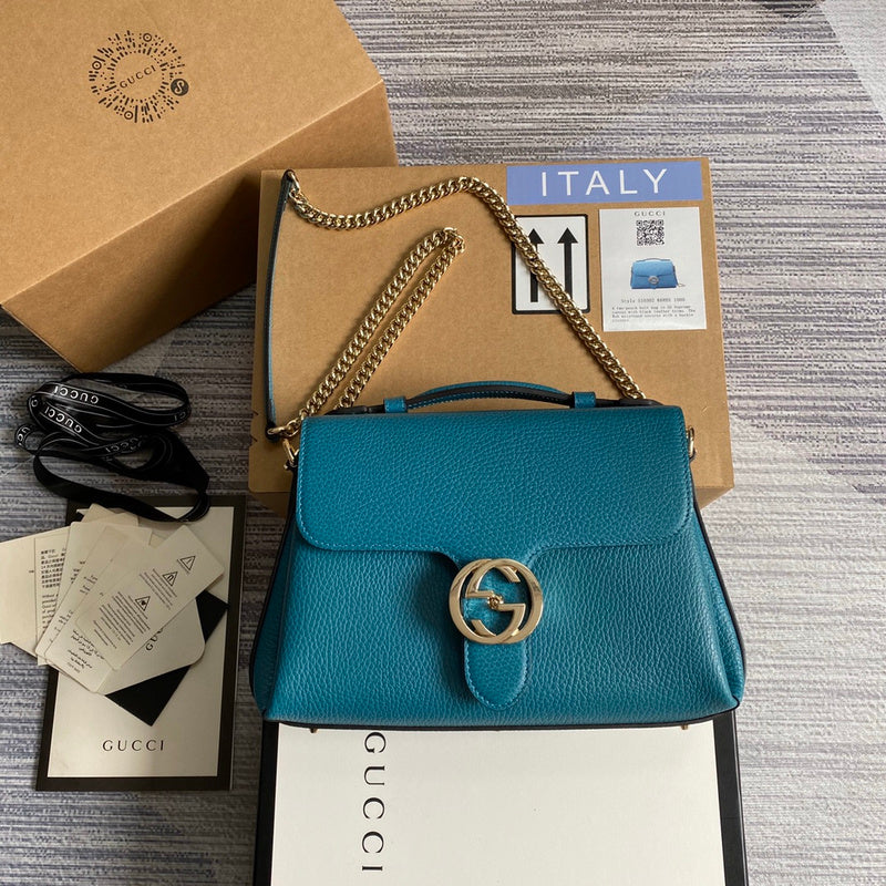 Front view of signature polished women's handbag – women's everyday handbag