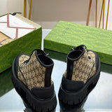 Gucci all-black luxury sneakers view 7 retro runner design