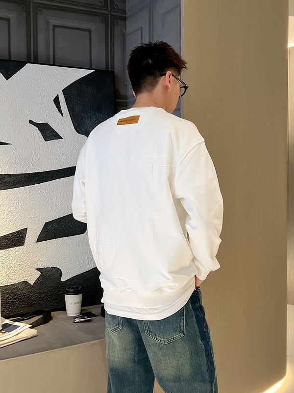 Full styled look of Louis Vuitton luxury clothing with relaxed-fit cut