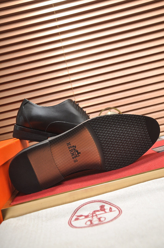Hermès Grey Chunky Platform Sneakers - Side Profile View
