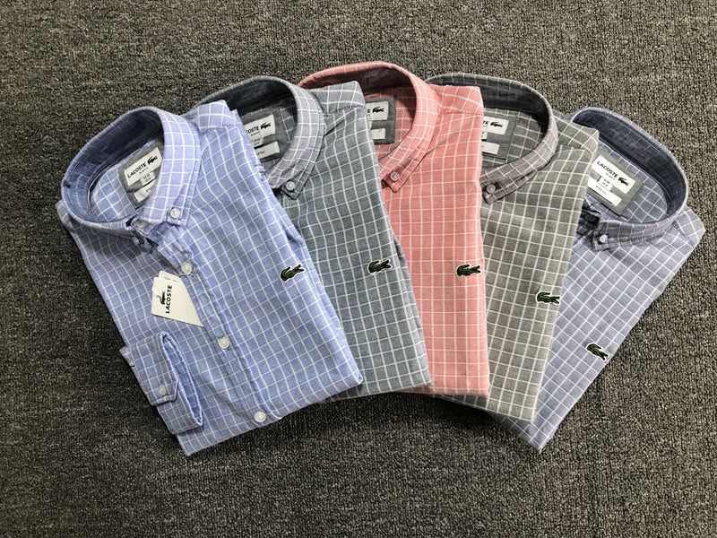 Front view of Lacoste luxury clothing with logo-detail design
