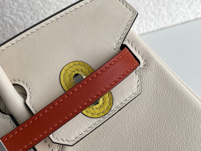 Side view of timeless structured handbag