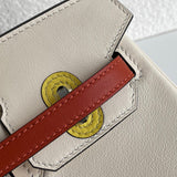 Side view of timeless structured handbag