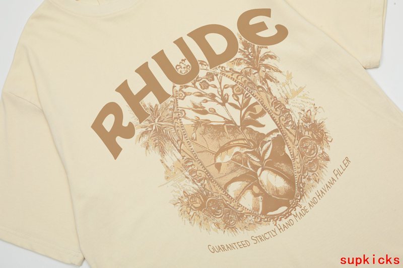 Side profile of Rhude luxury clothing with tailored silhouette