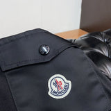 Front view of Moncler luxury clothing with contemporary cut