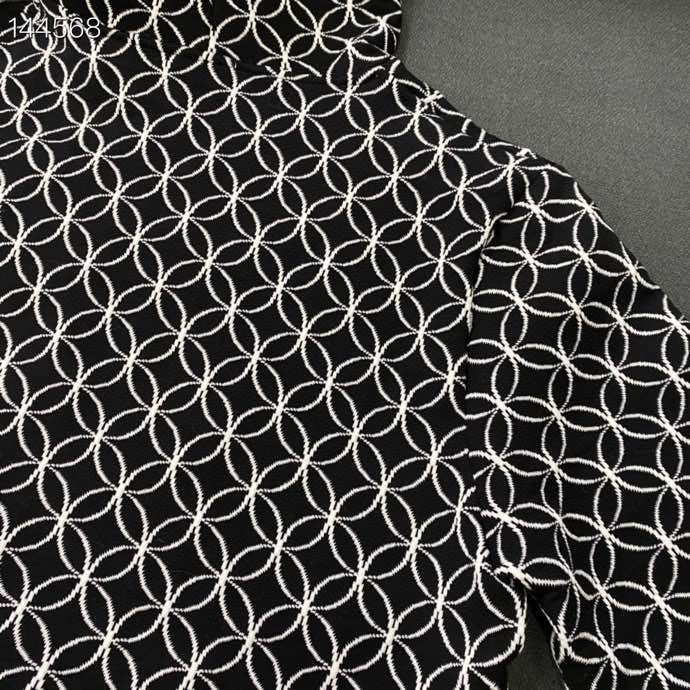 Close-up detail shot of Louis Vuitton luxury clothing with contemporary cut