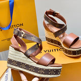 Louis Vuitton Burgundy Combat Boots - Angled View
