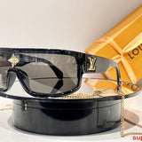 Close-up detail view of Louis Vuitton unisex sunglasses