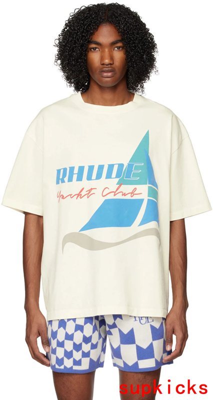 Back view of Rhude luxury clothing with relaxed-fit cut