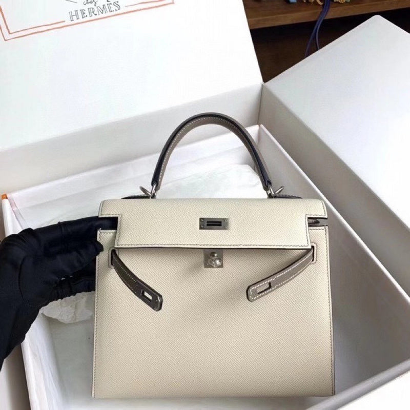 Side view of graceful structured handbag