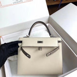 Side view of graceful structured handbag