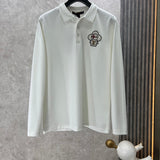 Front view of Louis Vuitton luxury clothing with logo-detail design