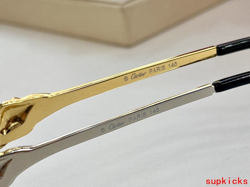 Close-up detail view of Cartier unisex sunglasses