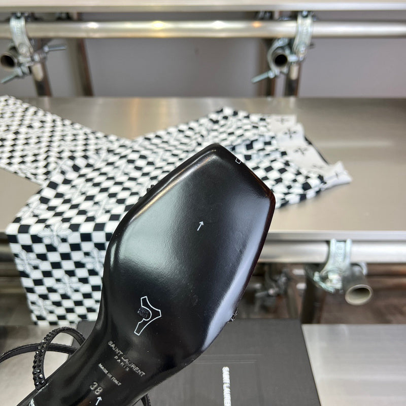 Close-up of Saint Laurent shoes craftsmanship