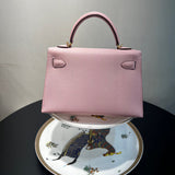 Side view of graceful structured handbag